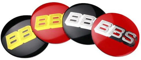 HDAKLA 4 Stück Auto Nabendeckel für BBS 70mm 80mm, Wasserdicht Staubdicht Anti Rost Felgendeckel Radnaben Mittel Abdeckungen Abzeichen Sticker Auto Zubehör,80mm-Black Silver