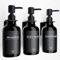 Seifenspender Wandbefestigung, Shampoo Flaschen Zum Befüllen Mit 16 Wasserdichten Etiketten, Spülmittelspender Ohne Bohren, Badezimmer Seifenspender Set, 500ml, 3 Stück, Schwarz