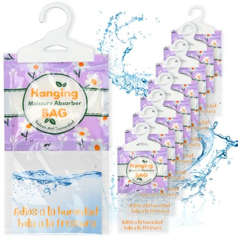 9 Pack Luftentfeuchter Aufhängen, Schrank Entfeuchter, Granulat Feuchtigkeits Beutel, Gegen Feuchtigkeitsabsorber, Gegen Feuchtigkeit, Schimmel & Gerüche (Lila)
