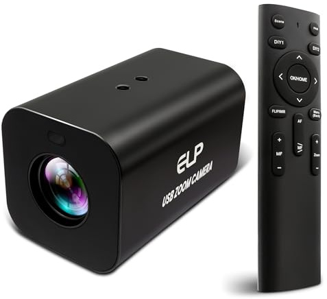 IFWATER HDMI 12X Zoom USB Camera 4K Autofocus 60FPS High Speed Webcam USB HDMI Simultaneous Output PC Camera Manual Zoom Remote Control for TV Projector Video Conferencing Church Streaming