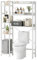 MUTUN Over Toilet Storage Unit, 3-Tier Bathroom Shelves, Industrial Bathroom Organizer Over The Toilet, Toilet Storage Rack, White