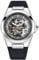DAOLVEN BY5207 Herren Skelett Automatikuhren Mode Sport Selbstaufzug Armbanduhr Lederband 50M Wasserdicht Hohl Mechanische Armbanduhr, Schwarz