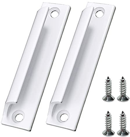Bogoro Poignée de Porte de Balcon,2 Poignée de Porte Coulissante Balcon Porte Fenêtre Tire Bouton Convient aux Portes de Balcon aux Portes Coulissantes aux Tiroirs, etc.(Blanche)