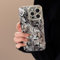 FIFTHAVE Glitzer Handyhülle Kompatibel mit iPhone 11 Pro Hülle Glitzer 5,8,Python-Muster Case für iPhone 11 Pro Ultradünn Hülle Hart PC Schuzhülle Snake-Muster Mädchen Stoßfeste Cover Silbrig