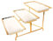 jinsongdafa 3 Tier Serving Tray Set, 29 CM Porcelain Tiered Gold rim Serving Trays Platters, Sturdier Gold Stand, Serving for Party Entertaining Food Display Fruit Dessert