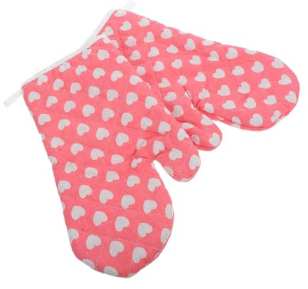 MAGICLULU 2pcs Heavy Duty Microwave Oven Gloves Kitchen Mitts for Baking Thick Cotton Insulation Gloves for Oven Scald Protection for Cooking Use