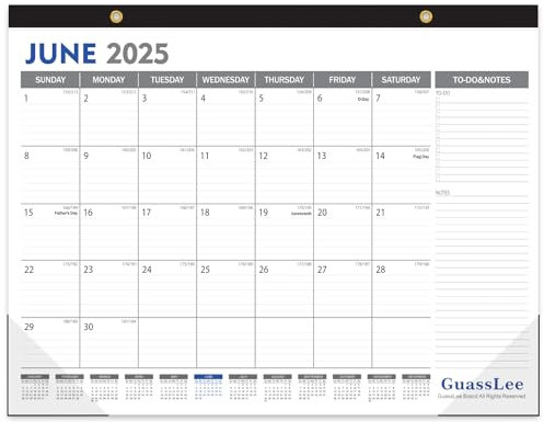 GuassLee Tischkalender 2025–2026, 55,9 x 43,2 cm, großer Desktop-Wandkalender, Planer 2025, von Juni 2025 bis Dez. 2026, mit Julianischem Datum, To-Do, Notizen für Schule, Zuhause, Schule, Büro