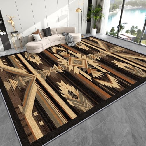 AevuCub Western Deko, Azteken Indianer Teppich 160x230 Kurzflor, Großer Teppich Wohnzimmer Boho Tribal Rustikale, Weich rutschfest Waschbare Teppiche, Bettvorleger Schlafzimmer Kinderzimmer