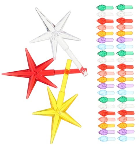 OUNONA 103 Piezas iluminación del árbol de Navidad Luces de reemplazo del árbol de Navidad Porcelana Largo Luces de reemplazo de árboles de cerámica bulbos de árbol en Forma de Estrella