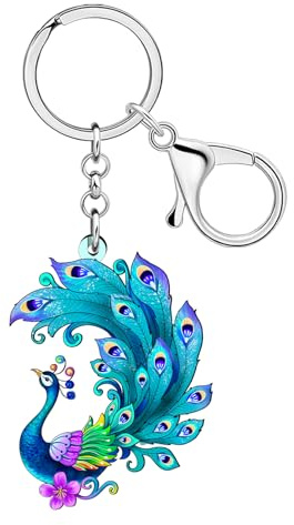 WEVENI Peacock Geschenke Acryl Pfau Schlüsselanhänger Vogel Schlüsselbund Zubehör Ästhetische Geschenke für Vogel Liebhaber Frauen Mädchen