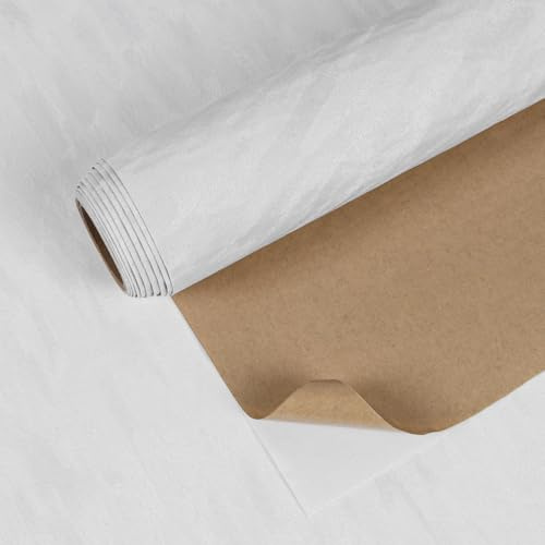 VEELIKE Tapete Samtstoff Weiß Schräges Muster Filz Selbstklebende Tapete Samt Stofftapete Weiß Möbelfolie Selbstklebend Dekorfolie Schubladen Schmuckkästchen Schlafzimmer Schrank 40 cm × 300 cm