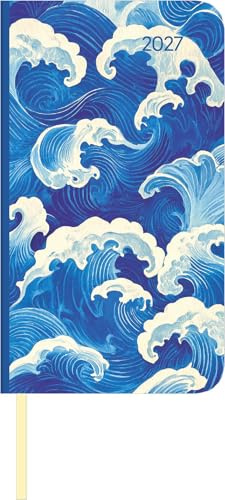 Lady Journal Slim Waves 2027: Taschenkalender 9x15,6 cm - Wochenplaner mit deutschem Kalendarium, Leseband, Monatsübersicht & Notizbereich, ideal für unterwegs