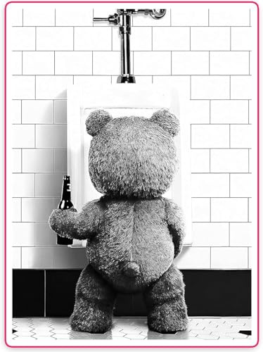 Gxdamxz Badezimmer Bilder, Poster Toilette, Bad Deko Schwarz Weiß Tierbild Ungerahmt, 40x50cm