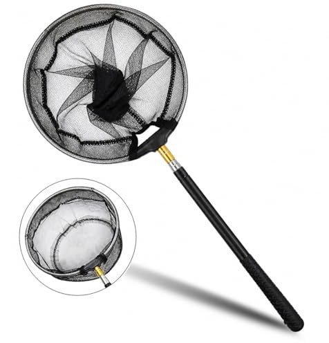 Engelblick Retino per Piscina con Asta Telescopica in Acciaio Inox, 1.5M Rete Pieghevole Raccogli Foglie per Pulizia Laghetto e Vasche