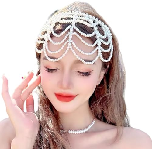 Einzigartiges Netz-Haarband mit Perlen, modische Haardekoration, verschönert Ihren Look für Feiern und gesellschaftliche Zusammenkünfte, Damen-Haarschmuck