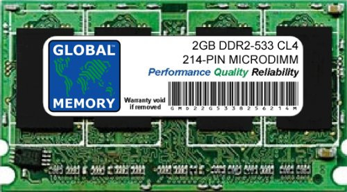 GLOBAL MEMORY 2 GB DDR2 533 MHz PC2-4200 214-PIN MICRODIMM RAM per Computer Portatili/Notebook