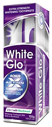 White Glo 2in1 Whitening Toothpaste with Mouthwashy, schwarz anthrazit