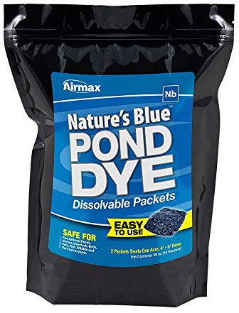 Airmax Pond Dye Packets Nature's Blue Colorant for Large Pond & Lake, Beneficial UV Blocking Color Concentrate, Maintain Clean & Clear Water, Fish & Animal Safe, 16 Soluble Packets