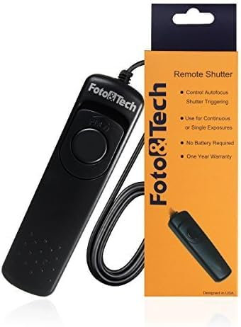 Foto&Tech Wired Remote Shutter Release RS-60E3 Replacement-Canon Rebel T7i T6i T6S T5 T5i T4i T3i T3 T2i T1i XT XTi XSi/EOS M 700D 650D 600D 550D 500D 1100D 77D 80D 70D 60D/PowerShot G16 G15 G5 X