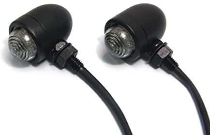 Alchemy Parts LED Motorcycle Indicators Custom Turn Signals | Matt Black Aluminium for Chopper Cruiser Café Racer Classic Project Street Bike (Pair)