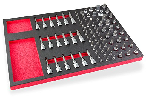 Werkstattwagen Werkzeug Einleger Einsatz Bit- und Steckschlüssel Stecknüsse Nüsse 87-tlg.