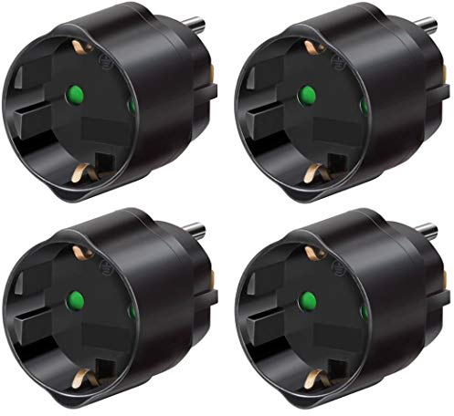 Brennenstuhl Reisestecker/adapter (4 Stück, Schutzkontakt für USA, Mexiko, Kanada, Dominikanische Republik usw.) schwarz, 1508550
