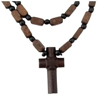 IconsGr Chapelet religieux grec chrétien orthodoxe double face avec croix en bois - Crucifix / 12