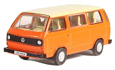 Oxford Diecast 1:76 VW T25 Bus Ivory/Brilliant Orange Collectable model 76T25008