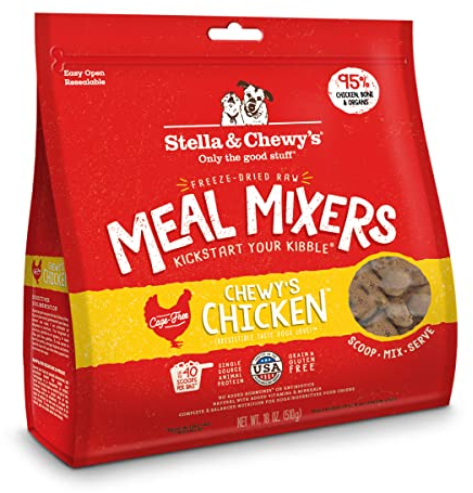 Stella & Chewy's Freeze Dried Raw Chewy's Chicken Meal Mixers - Hundefutter Topper für kleine & große Rassen - getreidefrei, proteinreiches Rezept - 530 ml Beutel