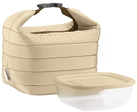 Guzzini, Petit Sac Isotherme A/Compartiment Fraicheur Handy, (Bag) 22 x 18 x h22 cm; (Container) 19,6 x 19,6 x h7 cm - 1400cc, Argile