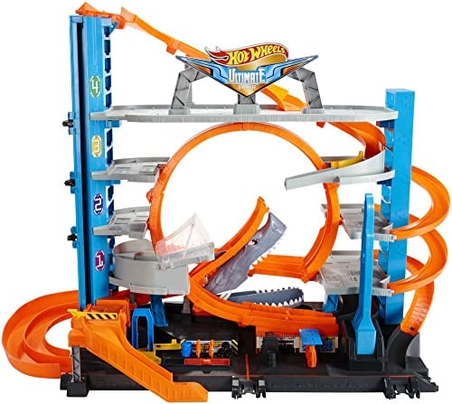 Hot Wheels City Méga Garage, coffret de jeu pour petites voitures avec circuit et pistes, Jouet pour enfant, FTB69