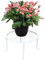 Hewnda Supporto per vasi in metallo da 22,9 cm, supporto per vasi da fiori in ferro battuto, supporto per vaso da fiori corto, supporto decorativo per vasi da fiori (bianco)