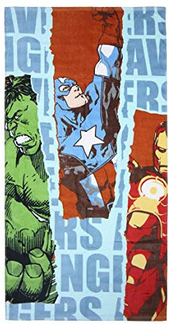 Cerdá Handtuch, Baumwolle, Avengers, Blau, 70 x 140 cm
