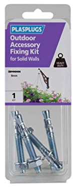 Plasplugs Outdoor Accessory Fixing Kit for Solid Walls