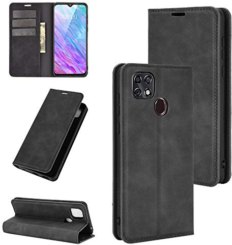Fertuo Hülle für ZTE Blade 10 Smart, Handyhülle Leder Flip Case Tasche mit Kartenfach, Magnetverschluss, Silikon Innenschale Schutzhülle Cover Lederhülle für ZTE Blade 10 Smart 2020, Schwarz