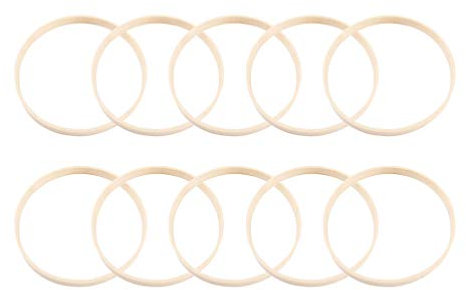 Toyvian 12st Reifenkranz Mit Blumen Kranzreifen Aus Bambus Makramee Runde Reifen Traumfänger-zubehör Zum Basteln Reifen Für Makramee Hochzeitsdeko Weihnachts-DIY-Kranz Holz Hölzern Spitze