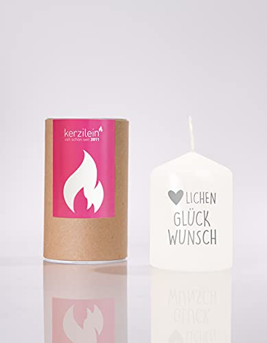 kerzilein Flämmchen, weiß/anthrazit, HERZLICHEN GLÜCKWUNSCH