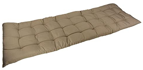Marabella Auflage für Gartenbank 120x40x4cm Sitzauflage Polsterauflage Bankauflage, Farbe:Taupe
