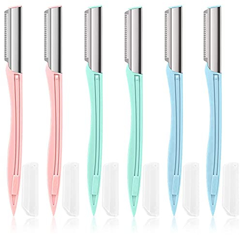 Aikeys Rasierer für Damen, Augenbrauen, Rasierer für Damen, Gesichtsrasierer für Damen, Augenbrauen, formende Rasierer, Peeling-Rasierer für Damen und Herren, 6 Stück