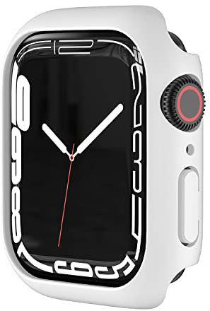 Compatibile per Apple iWatch Case 38mm 40mm 42mm 44mm 41mm 45mm Cover Anti-Graffio, telaio protettivo per PC rigido per iWatch Series 7/6/5/4/3/2/1/SE paraurti - Bianco 45mm