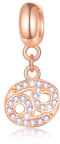 GLOWDAS Cancer Zodiac Sign Charms Pendant - fits Pandora Style Bracelet