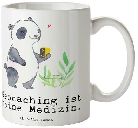 Mr. & Mrs. Panda Tasse Panda Geocaching - Geschenk, Sport, Designer Tasse, Büro Tasse, Opencaching, Teebecher, Tasse bedrucken, GPS Schnitzeljagd,