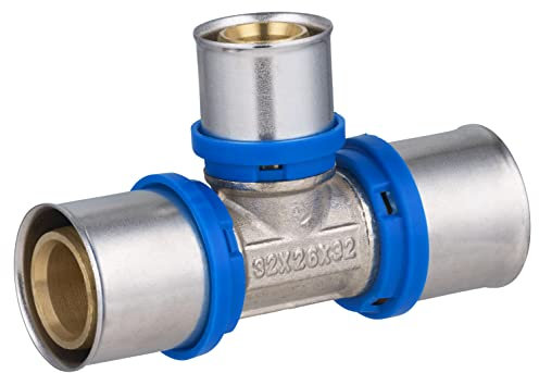 Raccord Multicouche à Sertir Multi profils TH-H-U té réduit diamètre Ø32 mm - Ø26 mm - Ø32 mm - Norme NF 545 pour réseau d'eau potable et chauffage NOYON & THIEBAULT