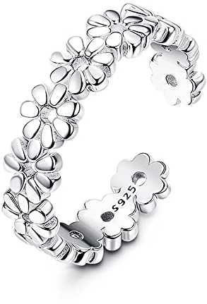 ORAZIO 925 Argent Sterling Bague Orteil pour Femmes Flèche d'infini Nœud Celtique Vintage Fleur de Marguerite Stylish Bague Pied réglables Bijoux de Pieds pour la Plage d'été Bagues d'orteil