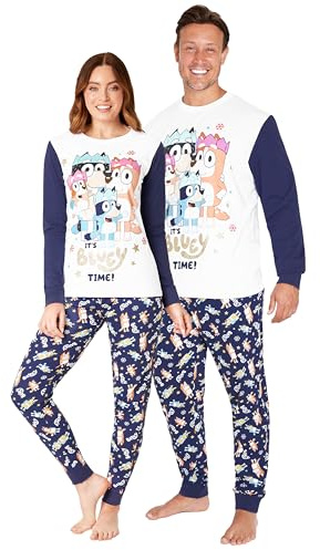 Bluey Pyjamas for Family Long Matching PJs Set Cosy Loungewear Warm Sleepwear Nightwear Children Men Women (2XL, Multi Men)