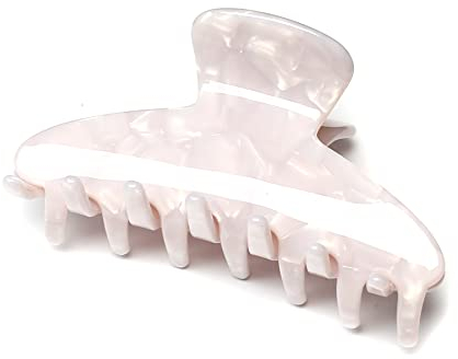 QinGoo Weiß Mittelgroß Acetat Haarklammer Klauen Haarspange Haarschmuck Elegant Haar-Accessoire für Medium Dick Mittel Haar 1 stück(8.5 * 4.5cm, White)