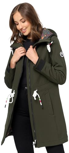 MARIKOO Damen Softshell Mantel mit Kapuze Softshelljacke B964