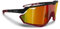 BERTONI Radfahren MTB Lauf Sportbrille für Männer Frauen in TR90 Antibeschlag Weitwinkelobjektiv mod. ALPHA (Matt Schwarz/Matt Rot – Gold Rote Spiegellinse)