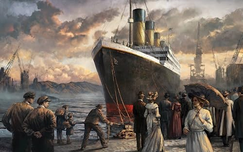 Jigsaw Puzzles For Adults 1000 Titanic Docked Vintage Art 75 * 50Cm