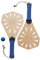 Eleku - Set 2 Raquetas de Playa Pro Originales Mediodesign - Palas de Playa de Madera - Tenis Playa - Incluye 1 bola y funda de algodón - Todos los niveles (Madera)
